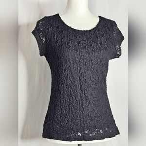 Karl Lagerfeld Paris Crochet Lace Top Size Medium